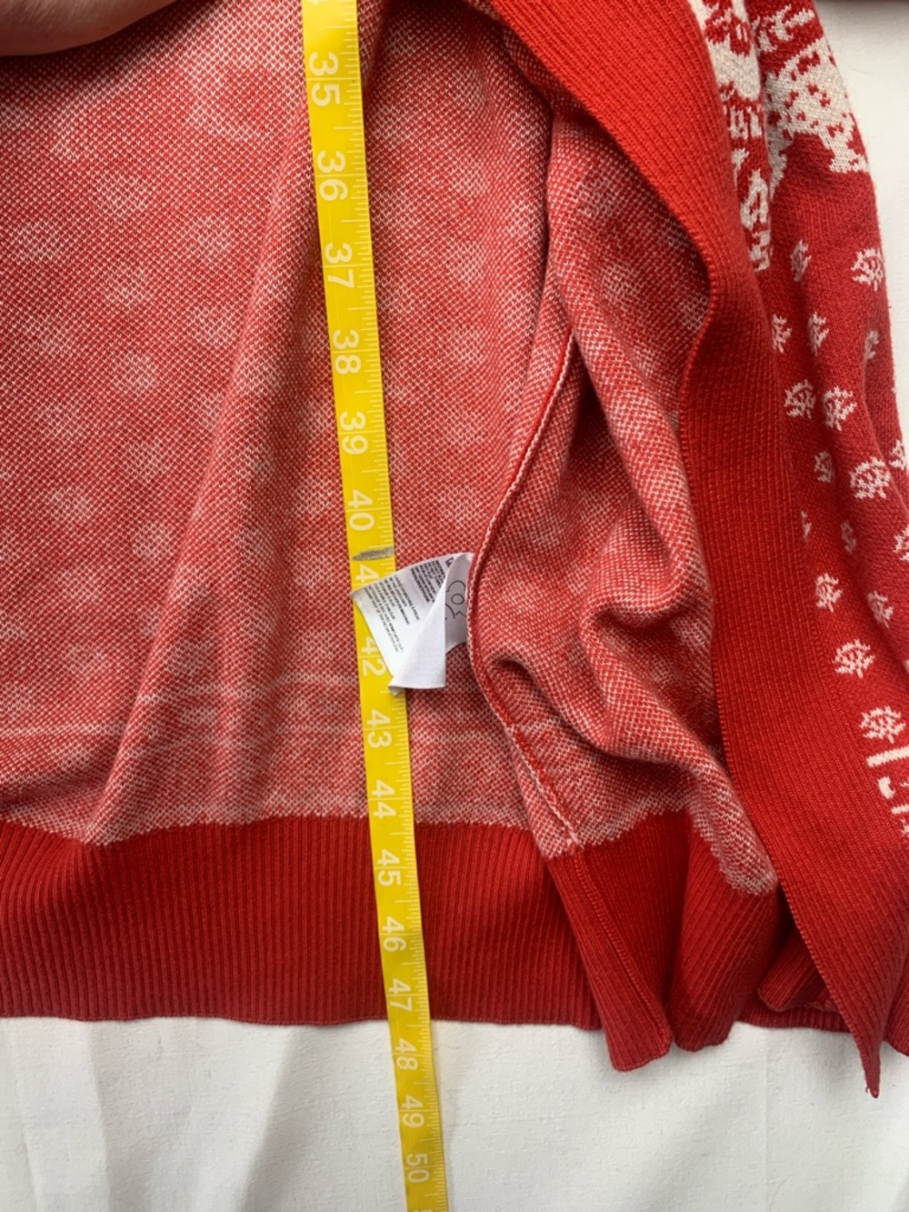 FARM Rio size 3x cardigan duster Anthropologie Red Heathered Sweater Top long sl - Picture 7 of 10